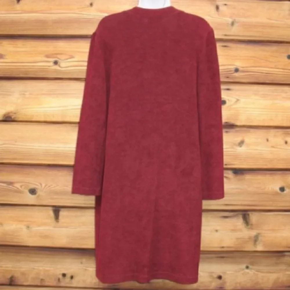 NWOT  Deep Red Long Cardigan Duster Jacket - Picture 6 of 7